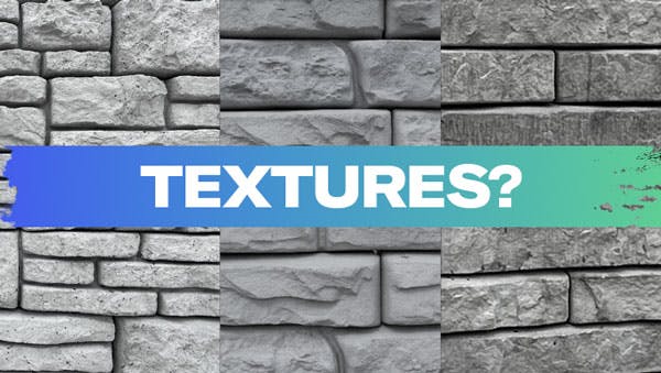 image of all three novum wall block textures alpine, ridge, and summit with text textures